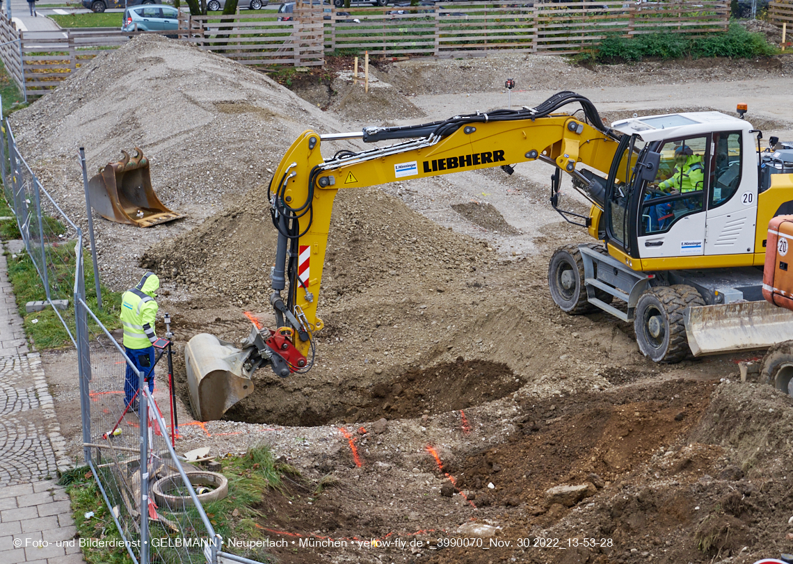 30.11.2022 - Baustelle an der Quiddestraße Haus für Kinder in Neuperlach